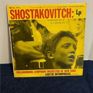 SHOSTAKOVITCH SYMPHONY NO. 10 IN E MINOR Op. 93 LP DIMITRI MITROPOULOS ML 4959